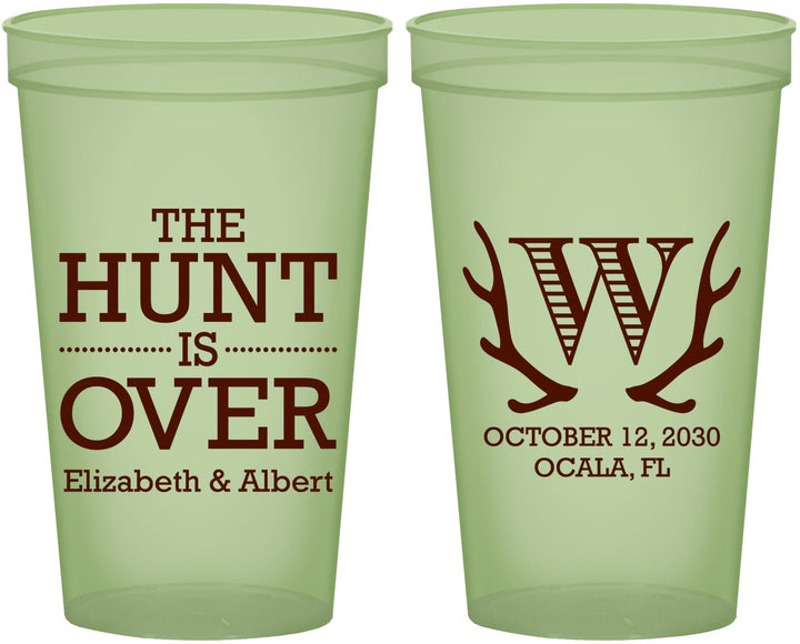 Custom Wedding 22 oz Glow In The Dark Cups - Monogram | 442