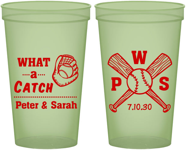 Custom Wedding 22 oz Glow In The Dark Cups - Baseball | 443