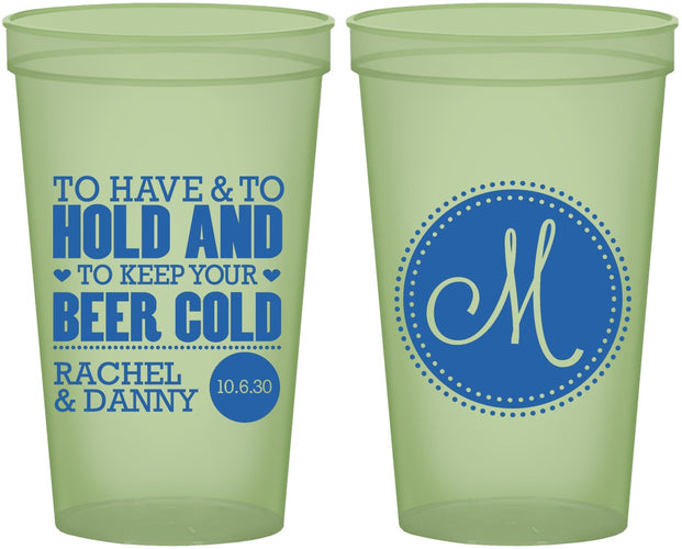 Custom Wedding 22 oz Glow In The Dark Cups - Monogrammed | 450