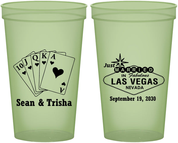 Custom Wedding 22 oz Glow In The Dark Cups - Las Vegas | 453