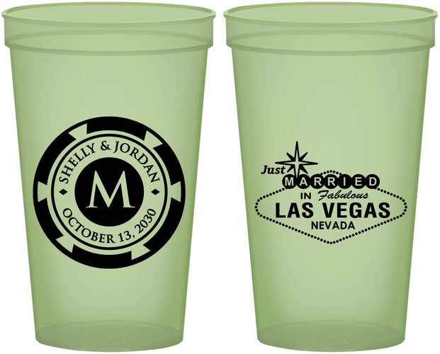 Custom Wedding 22 oz Glow In The Dark Cups - Las Vegas | 454