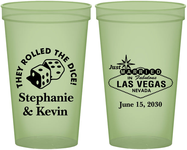 Custom Wedding 22 oz Glow In The Dark Cups - Las Vegas | 455