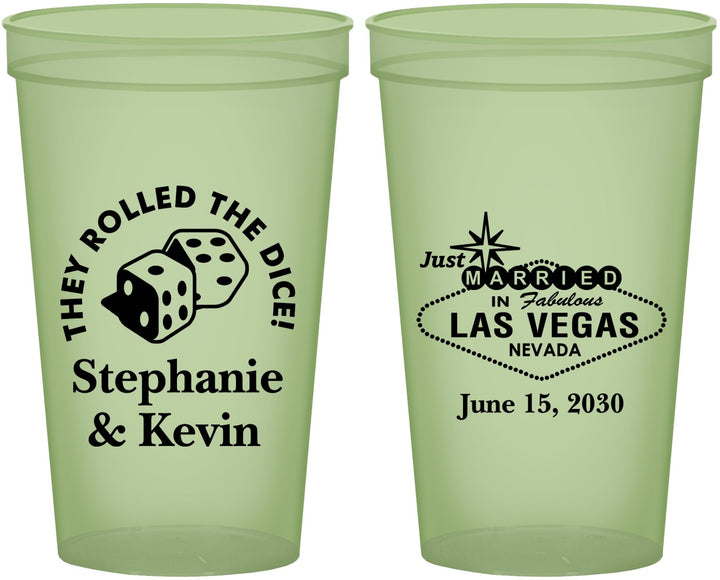 Custom Wedding 22 oz Glow In The Dark Cups - Las Vegas | 455