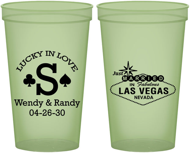 Custom Wedding 22 oz Glow In The Dark Cups - Las Vegas | 456