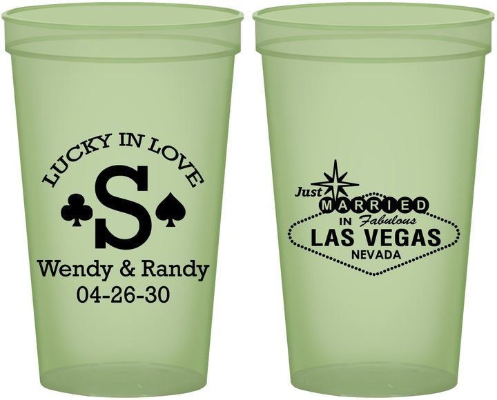 Custom Wedding 22 oz Glow In The Dark Cups - Las Vegas | 456