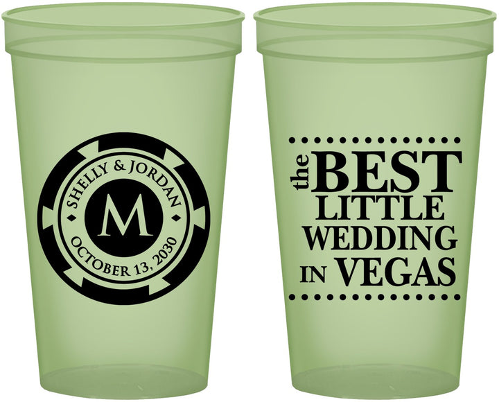 Custom Wedding 22 oz Glow In The Dark Cups - Las Vegas | 457