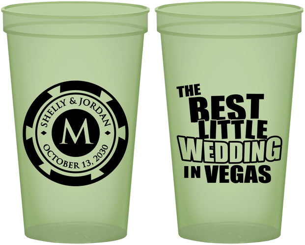 Custom Wedding 22 oz Glow In The Dark Cups - Las Vegas | 458