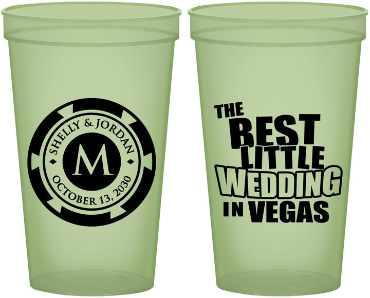 Custom Wedding 22 oz Glow In The Dark Cups - Las Vegas | 458