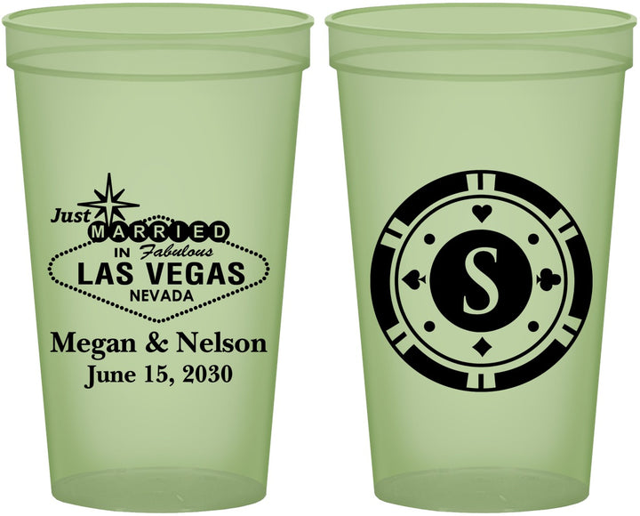Custom Wedding 22 oz Glow In The Dark Cups - Las Vegas | 459