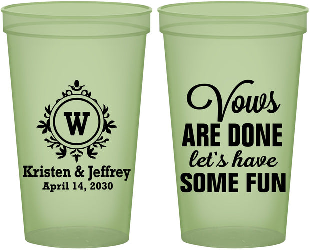 Custom Wedding 22 oz Glow In The Dark Cups - Monogrammed | 462
