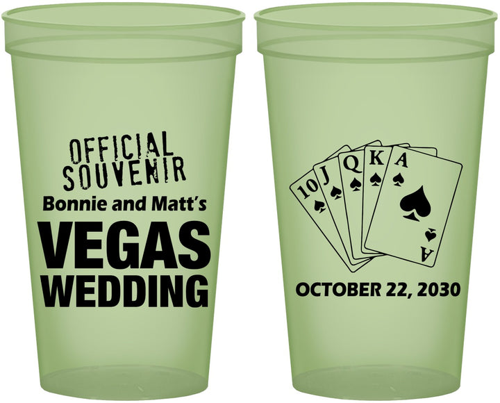 Custom Wedding 22 oz Glow In The Dark Cups - Las Vegas | 465