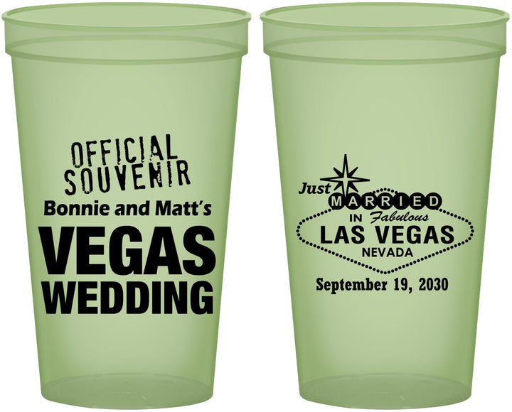 Custom Wedding 22 oz Glow In The Dark Cups - Las Vegas | 466