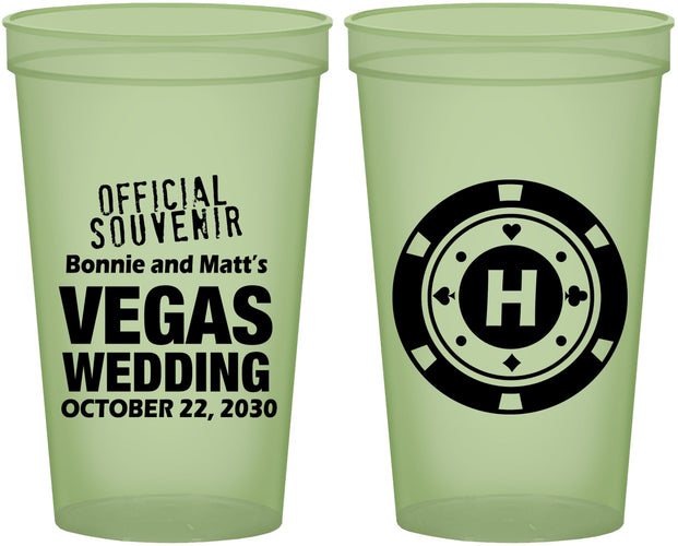 Custom Wedding 22 oz Glow In The Dark Cups - Las Vegas | 467