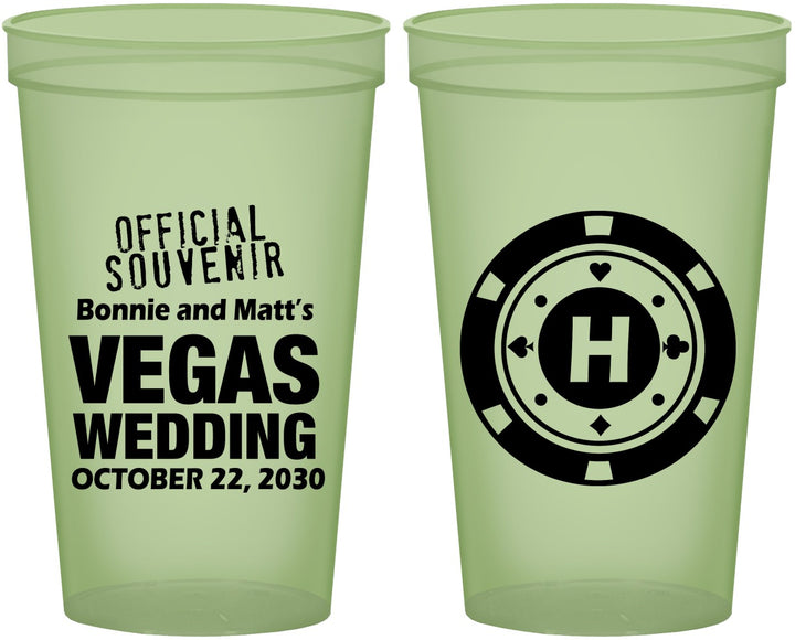 Custom Wedding 22 oz Glow In The Dark Cups - Las Vegas | 467