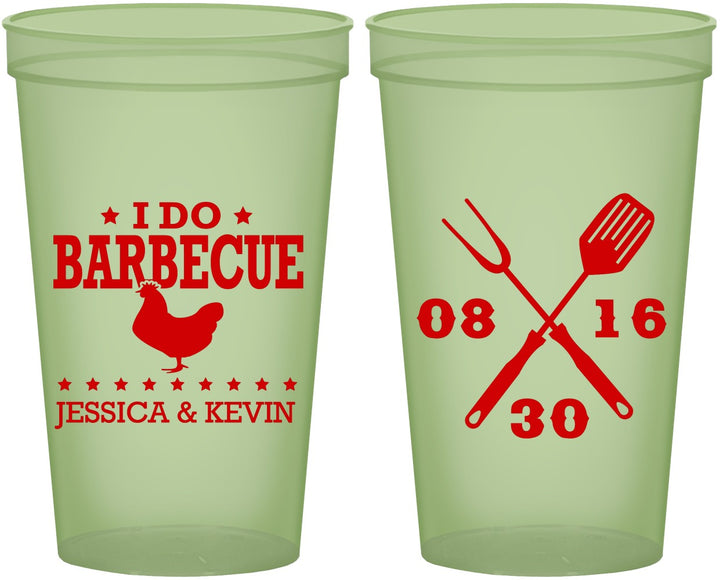 Custom Wedding 22 oz Glow In The Dark Cups - I Do Barbecue Bbq | 472