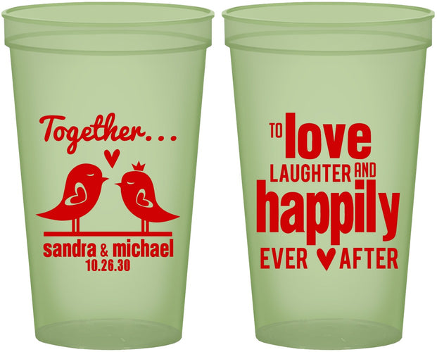 Custom Wedding 22 oz Glow In The Dark Cups - Happily Ever After | 480