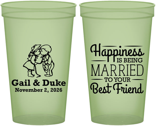Custom Wedding 22 oz Glow In The Dark Cups - Best Friend | 499