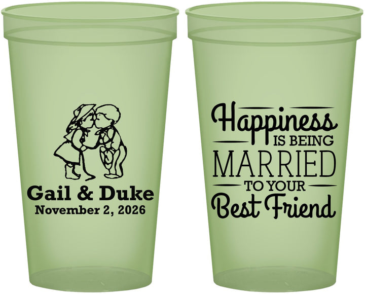 Custom Wedding 22 oz Glow In The Dark Cups - Best Friend | 499