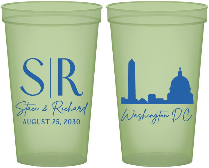 Custom Wedding 22 oz Glow In The Dark Cups - Washington Dc | 500
