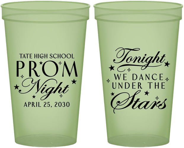 Custom Prom 22 oz Glow In The Dark Cups - Tonight We Dance | 50000