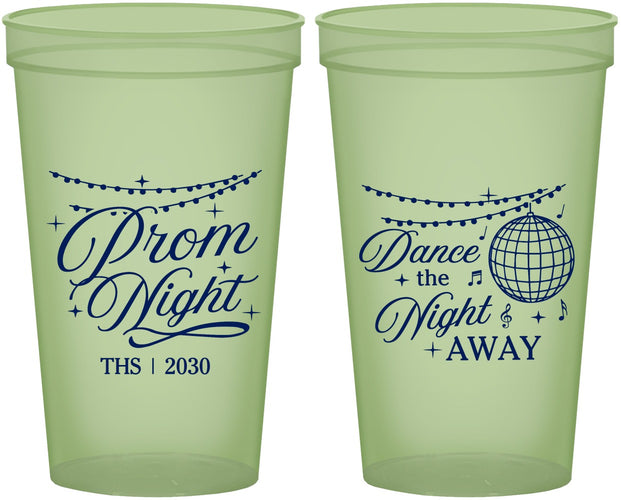Custom Prom 22 oz Glow In The Dark Cups - Dance The Night Away | 50001