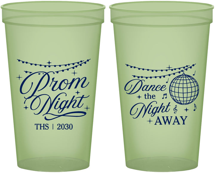 Custom Prom 22 oz Glow In The Dark Cups - Dance The Night Away | 50001