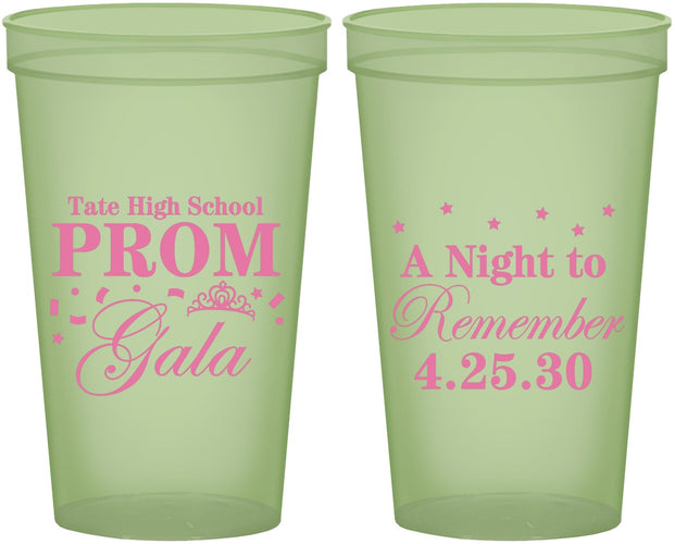 Custom Prom 22 oz Glow In The Dark Cups - A Night To Remember | 50003