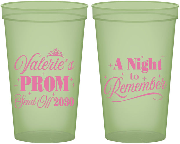 Custom Prom 22 oz Glow In The Dark Cups - Send Off | 50006