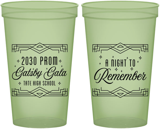 Custom Prom 22 oz Glow In The Dark Cups - Gatsby Gala | 50012