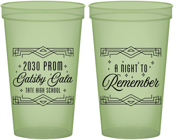 Custom Prom 22 oz Glow In The Dark Cups - Gatsby Gala | 50012