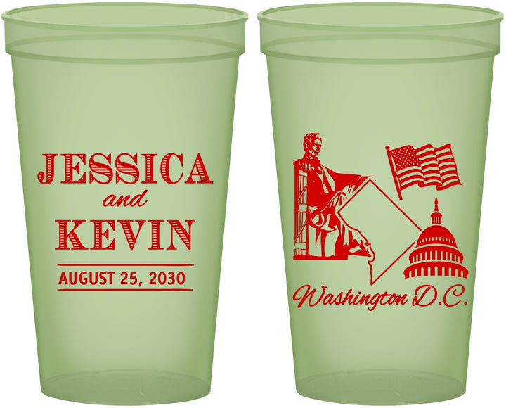 Custom Wedding 22 oz Glow In The Dark Cups - Washington Dc | 501