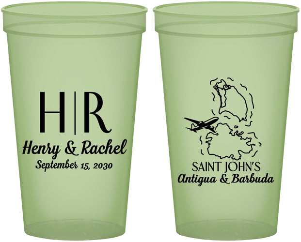 Custom Wedding 22 oz Glow In The Dark Cups - Antigua And Barbuda | 502