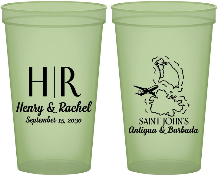 Custom Wedding 22 oz Glow In The Dark Cups - Antigua And Barbuda | 502