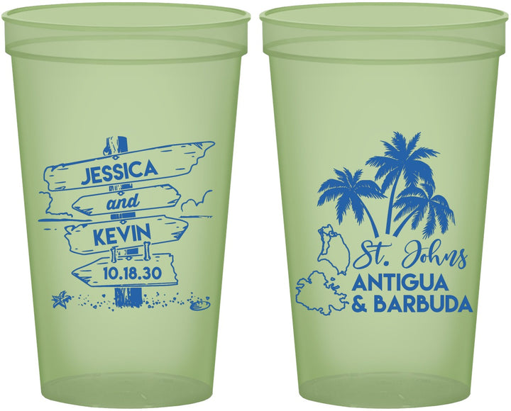 Custom Wedding 22 oz Glow In The Dark Cups - Antigua And Barbuda | 503