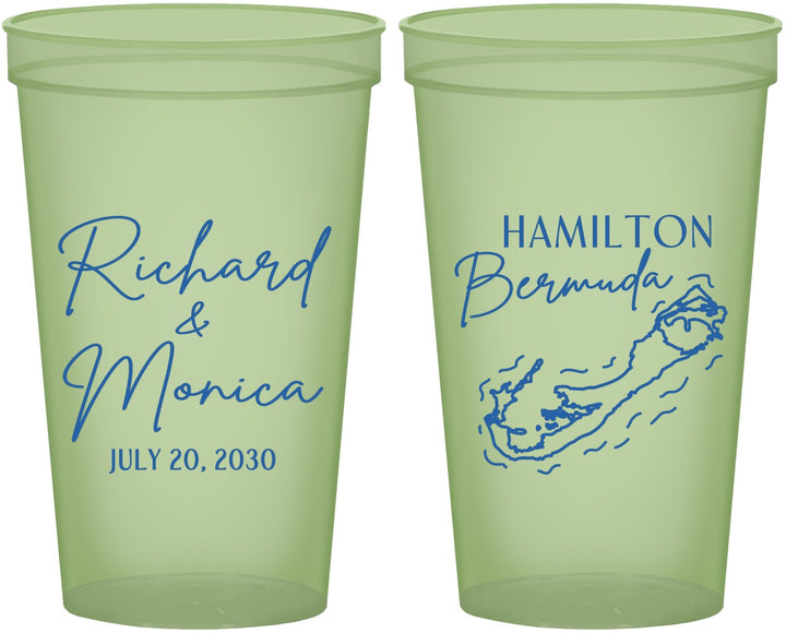 Custom Wedding 22 oz Glow In The Dark Cups - Bermuda | 512