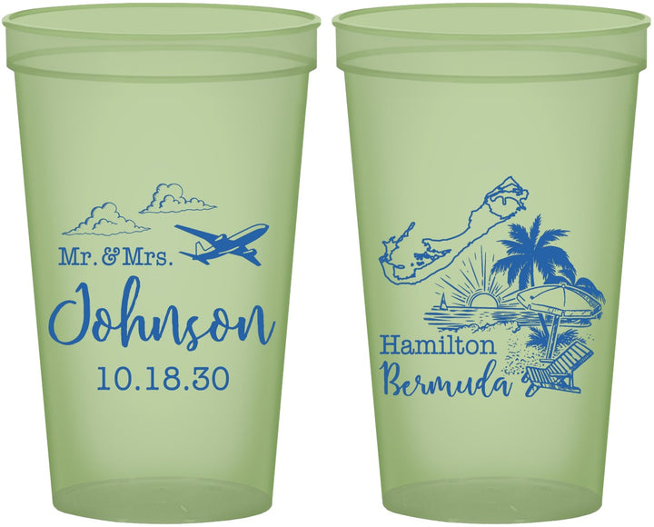 Custom Wedding 22 oz Glow In The Dark Cups - Bermuda | 513