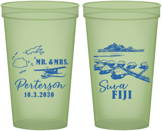 Custom Wedding 22 oz Glow In The Dark Cups - Fiji | 525