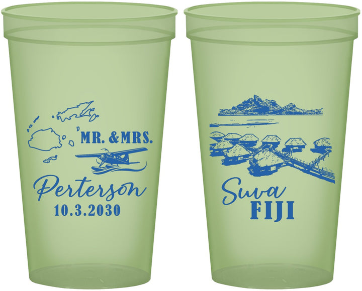Custom Wedding 22 oz Glow In The Dark Cups - Fiji | 525