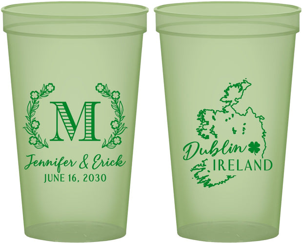 Custom Wedding 22 oz Glow In The Dark Cups - Ireland | 528