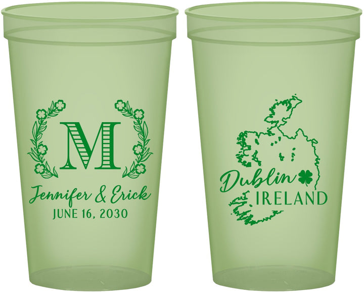 Custom Wedding 22 oz Glow In The Dark Cups - Ireland | 528