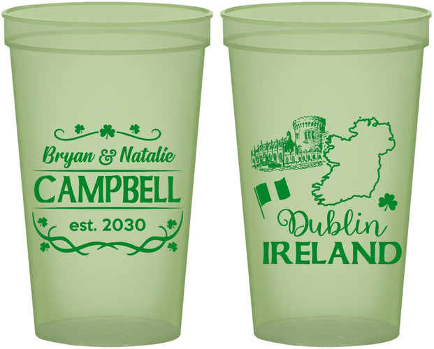 Custom Wedding 22 oz Glow In The Dark Cups - Ireland | 529