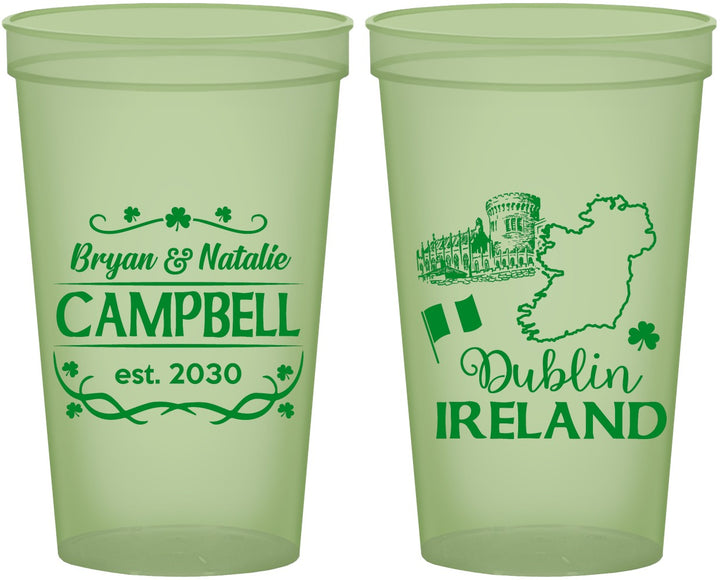 Custom Wedding 22 oz Glow In The Dark Cups - Ireland | 529
