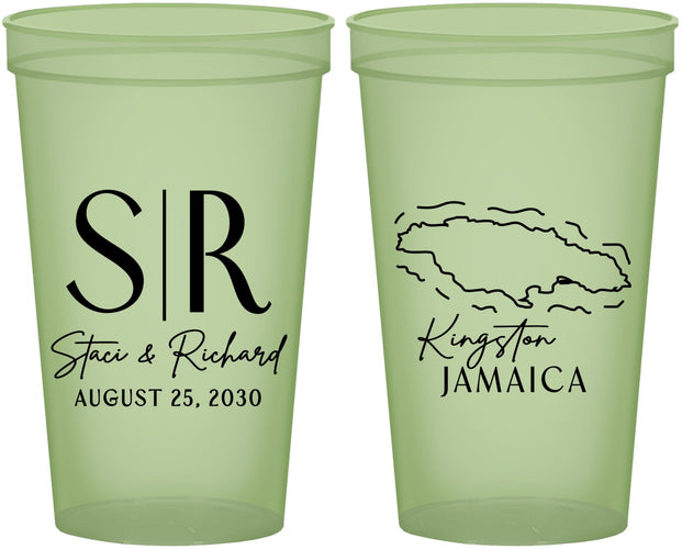 Custom Wedding 22 oz Glow In The Dark Cups - Jamaica | 530