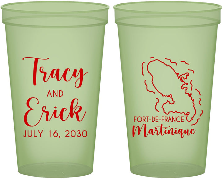 Custom Wedding 22 oz Glow In The Dark Cups - Martinique | 532