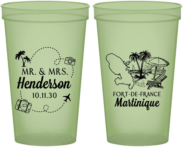 Custom Wedding 22 oz Glow In The Dark Cups - Martinique | 533