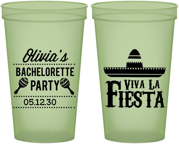Custom Bachelorette 22 oz Glow In The Dark Cups - Viva La Fiesta | 60001