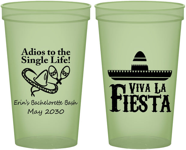 Custom Bachelorette 22 oz Glow In The Dark Cups - Viva La Fiesta | 60005