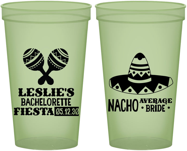Custom Bachelorette 22 oz Glow In The Dark Cups - Nacho Average Bride | 60007