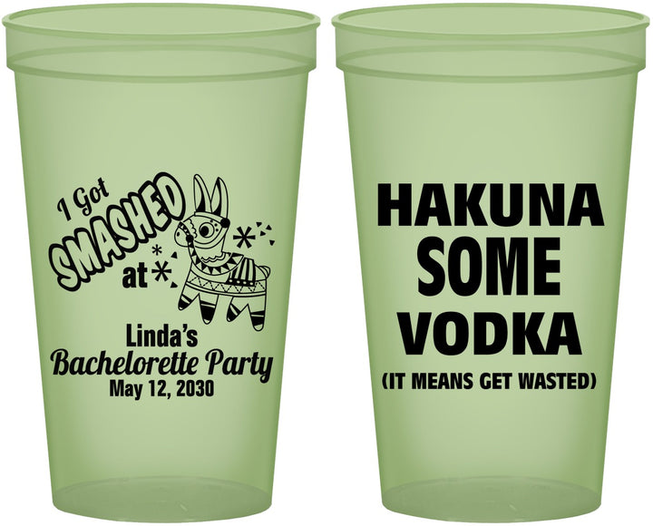 Custom Bachelorette 22 oz Glow In The Dark Cups - Mexico Fiesta | 60008