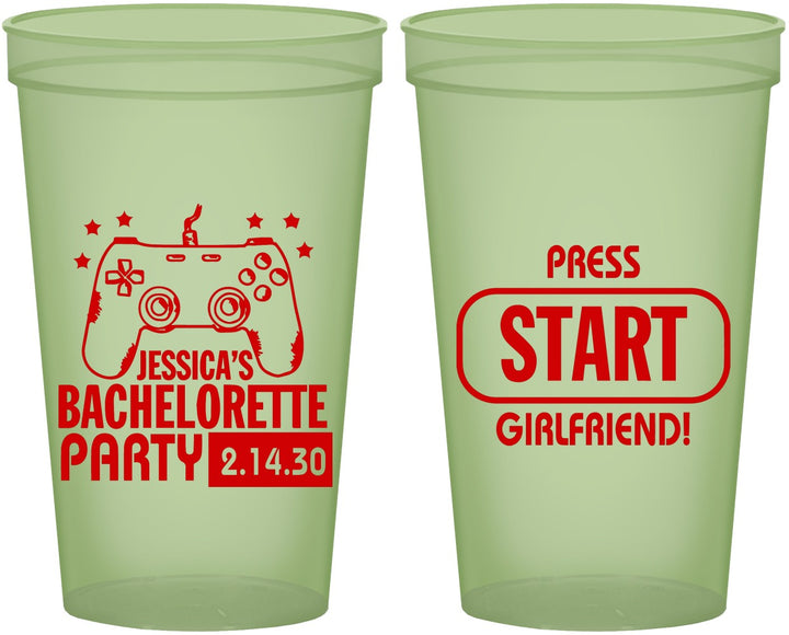 Custom Bachelorette 22 oz Glow In The Dark Cups - Video Games | 60009